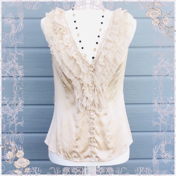 bebe Tops - {New} Bebe Silk Ruffle Top